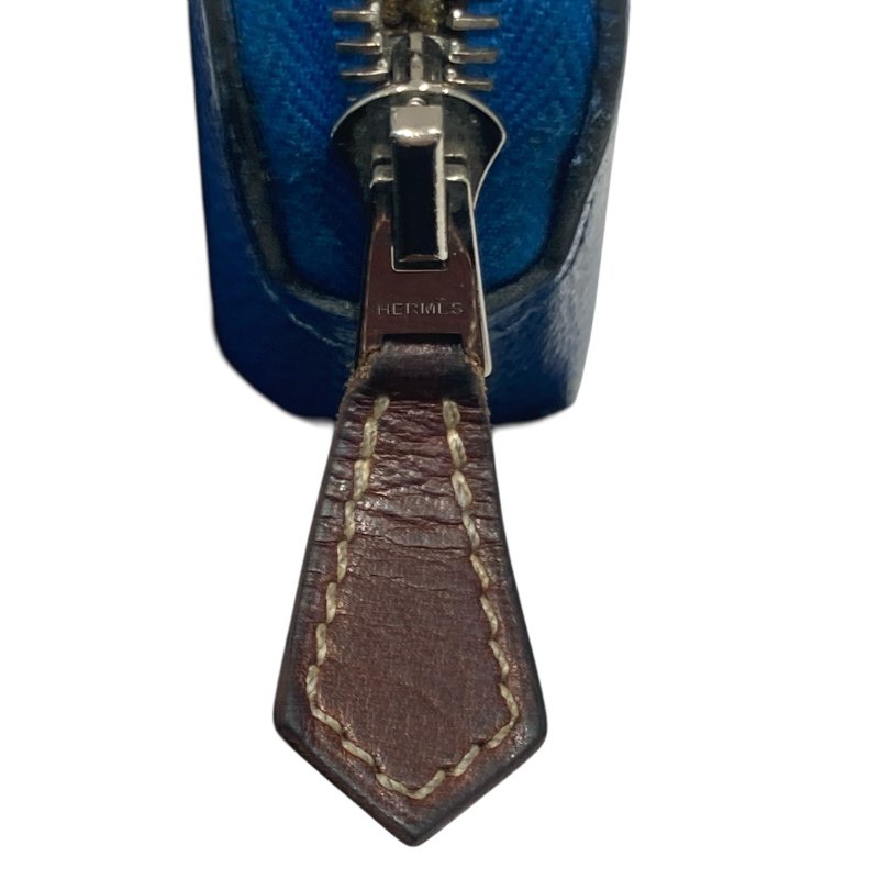 HERMES 愛馬仕 SILK IN COMPACT 絲巾短夾 藍色 多色 圖騰 Z刻印-4