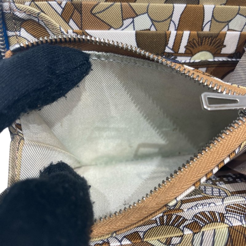 HERMES 愛馬仕 SILK IN COMPACT 絲巾短夾 藍色 多色 圖騰 Z刻印-7