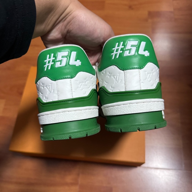Lv Trainer白綠 路易威登時尚休閒板鞋 男款 白綠 42.5碼-5