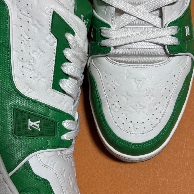 Lv Trainer白綠 路易威登時尚休閒板鞋 男款 白綠 42.5碼-7