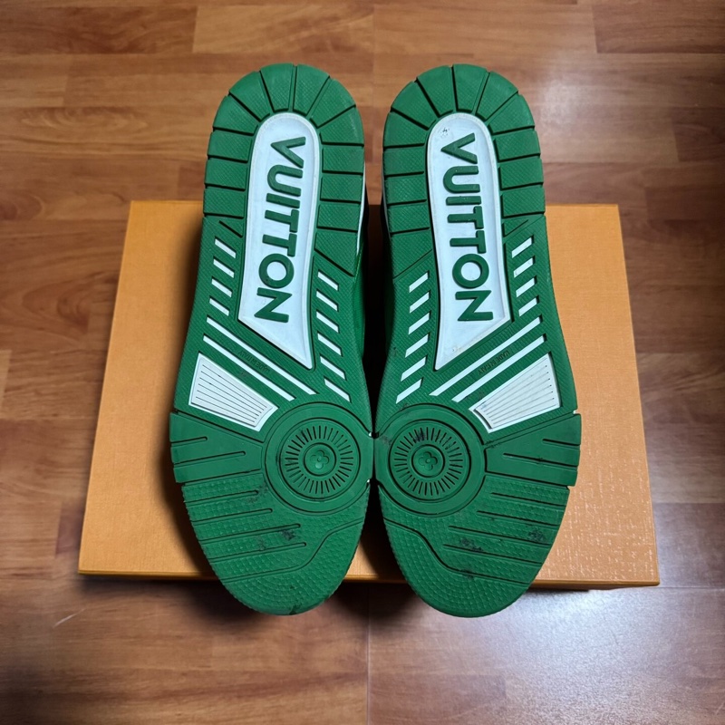 Lv Trainer白綠 路易威登時尚休閒板鞋 男款 白綠 42.5碼-10