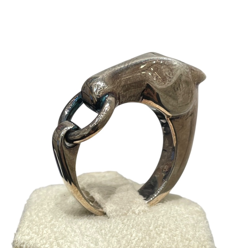 HERMES 愛馬仕 GALOP 馬造型銀戒 925 SIZE:57-0