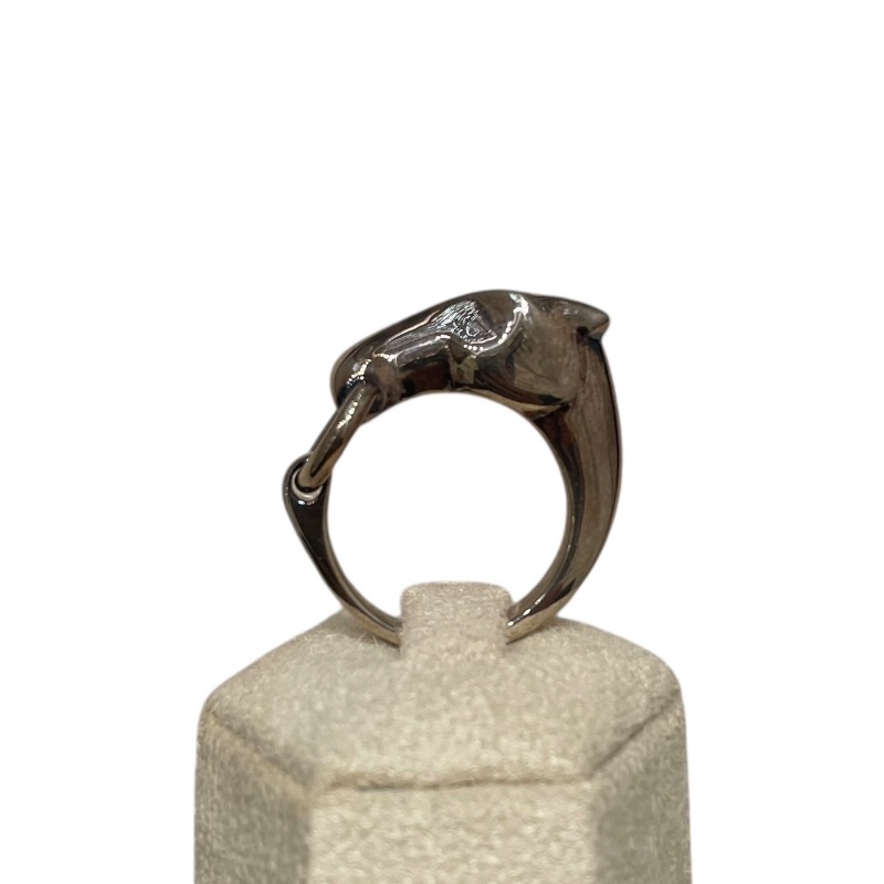 HERMES 愛馬仕 GALOP 馬造型銀戒 925 SIZE:57-3