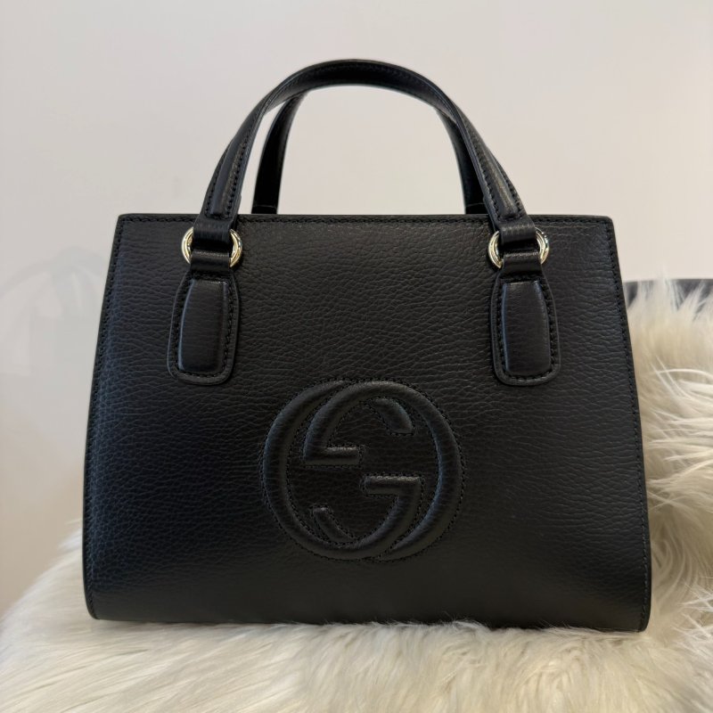 近全新 Gucci Soho 雙G牛皮手提-1