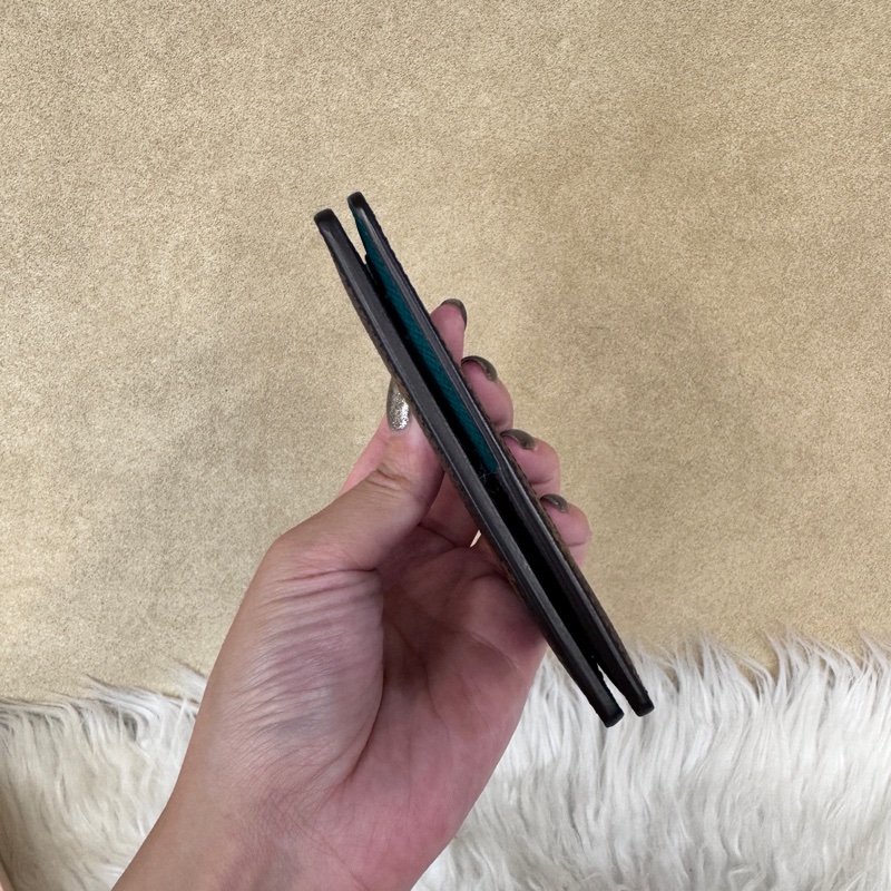 LV 老花拚綠牛皮萬用卡夾 晶片款-5