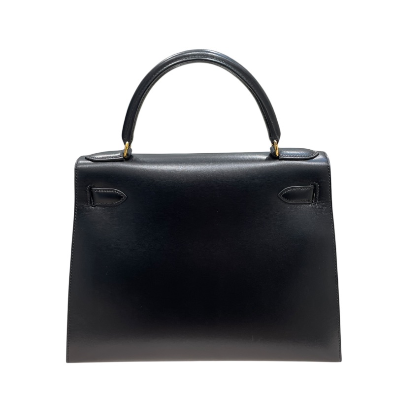 HERMES 愛馬仕 KELLY 28 凱莉包 BOX皮 外縫 黑色 金釦-2