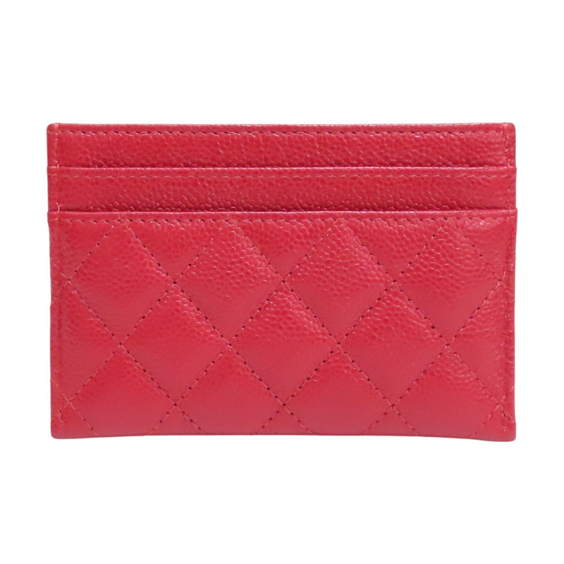 紅色 荔枝紋 牛皮 名片夾 卡夾 (無卡)【CHANEL 香奈兒】 A84431-1