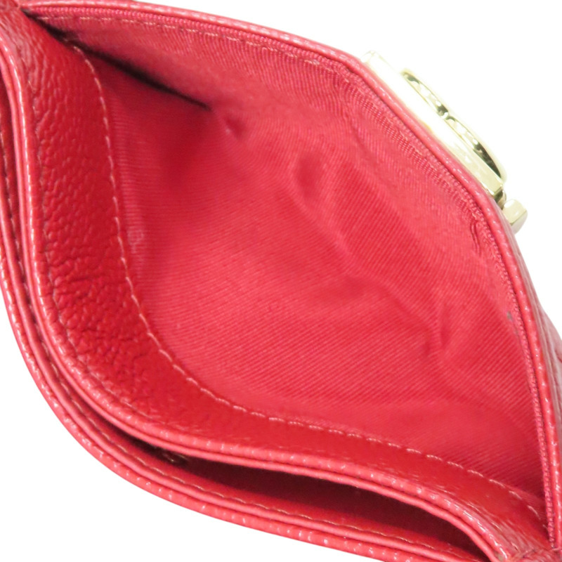 紅色 荔枝紋 牛皮 名片夾 卡夾 (無卡)【CHANEL 香奈兒】 A84431-5