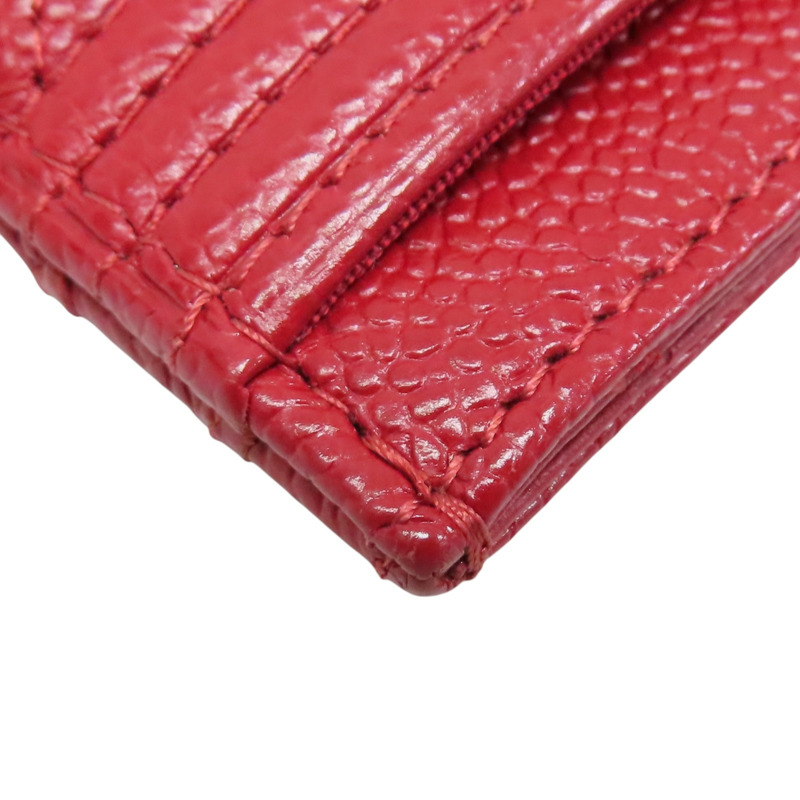紅色 荔枝紋 牛皮 名片夾 卡夾 (無卡)【CHANEL 香奈兒】 A84431-12