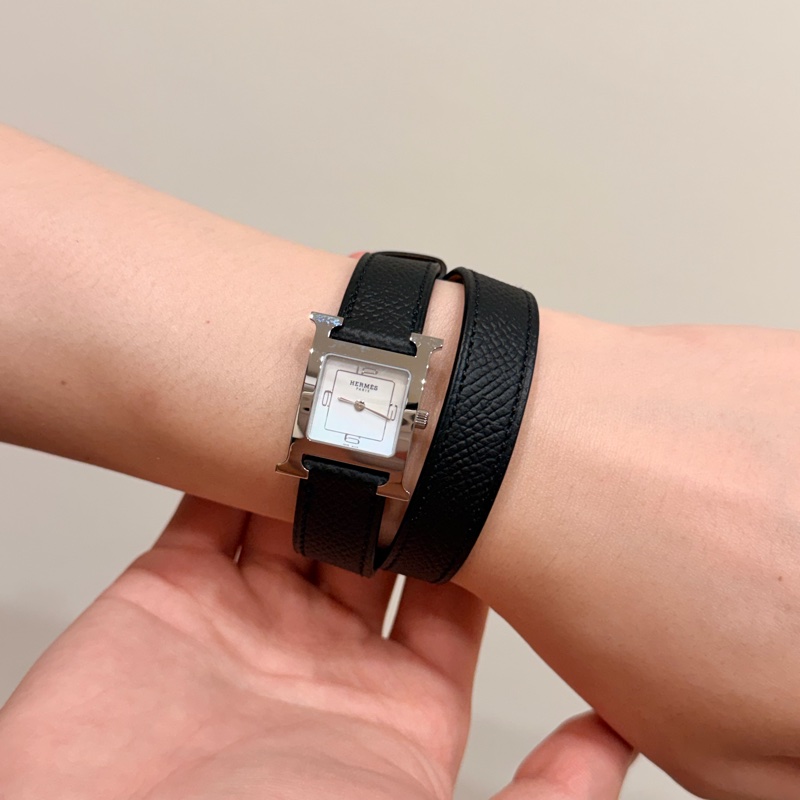 【極罕見特殊訂製】Hermès Heure H 系列 雙圈皮帶腕錶-2