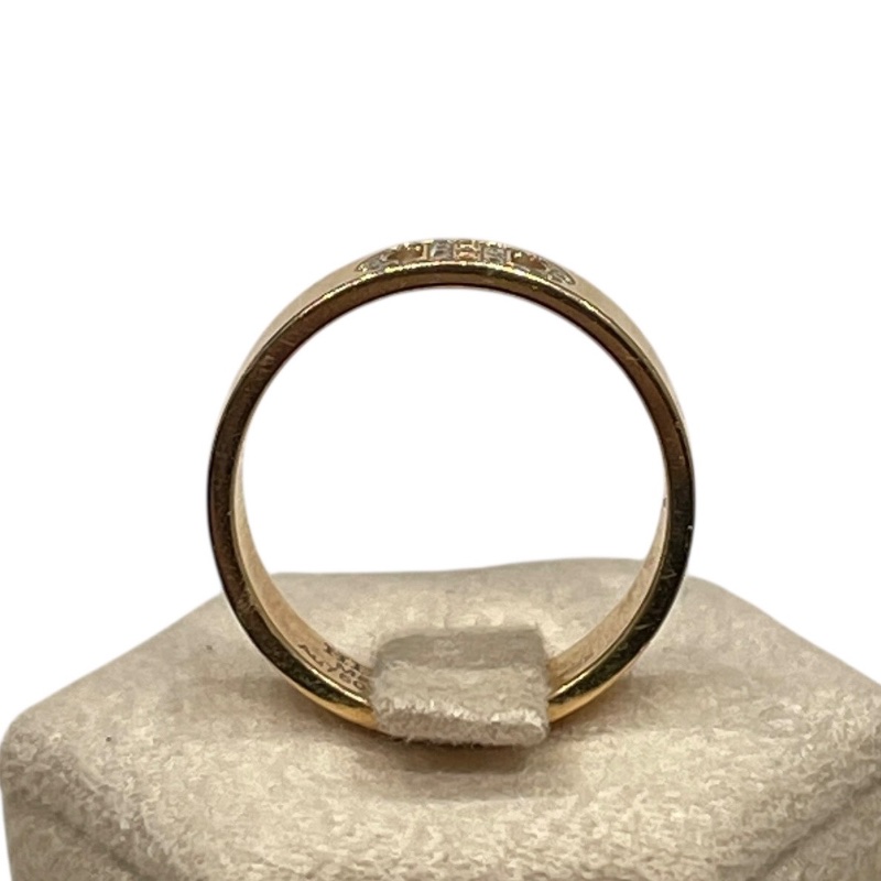 HERMES 愛馬仕 H D`ANCRE 鑽石戒指 K18YG 黃金色 #50-4