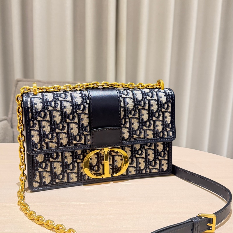 Dior 30 Montaigne Oblique 老花帆布包|藍色|肩背|9成新-0