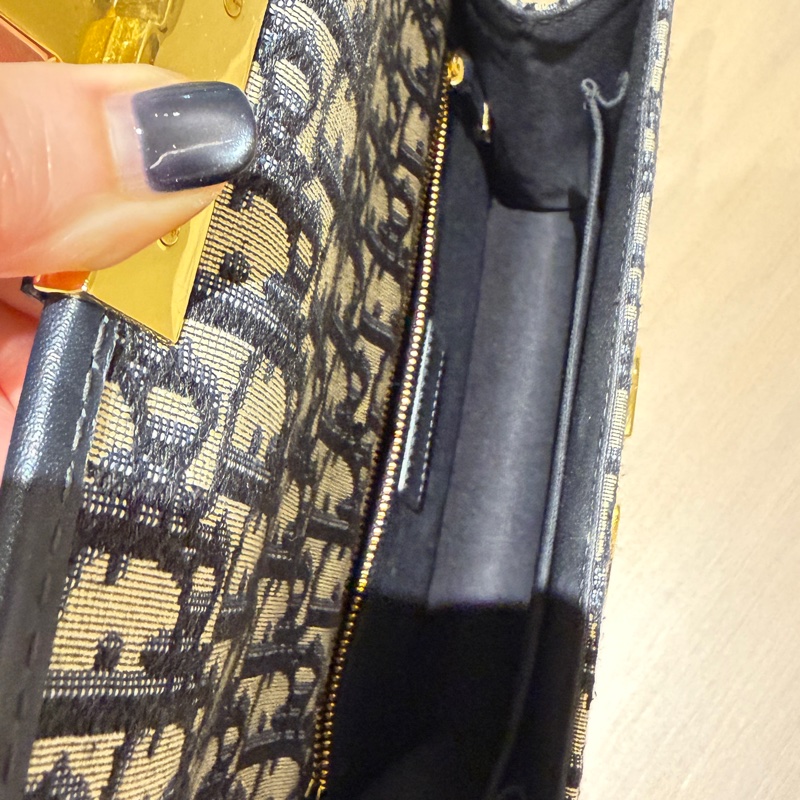 Dior 30 Montaigne Oblique 老花帆布包|藍色|肩背|9成新-13