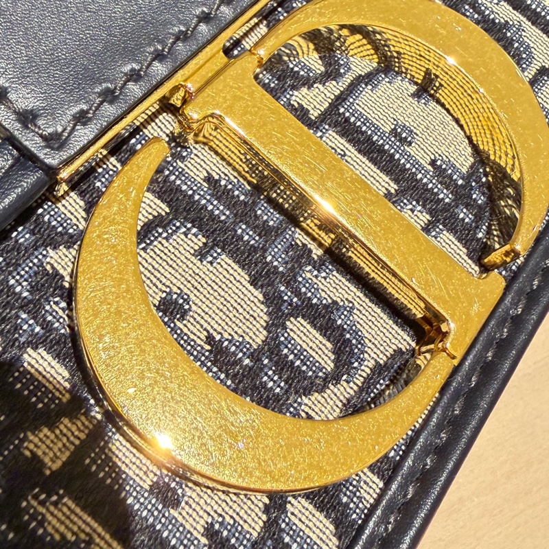 Dior 30 Montaigne Oblique 老花帆布包|藍色|肩背|9成新-15