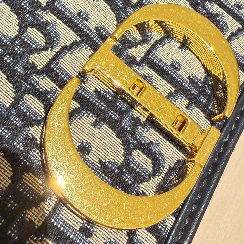 Dior 30 Montaigne Oblique 老花帆布包|藍色|肩背|9成新-20