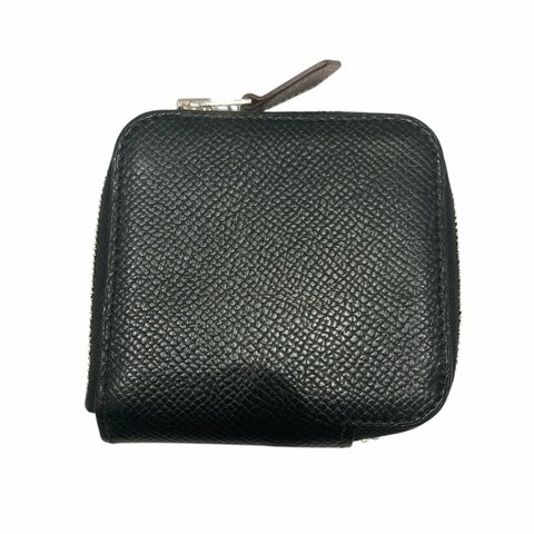 HERMES 愛馬仕 SILK IN COIN CASE 絲巾零錢包 黑色 多色 圖騰 D刻印