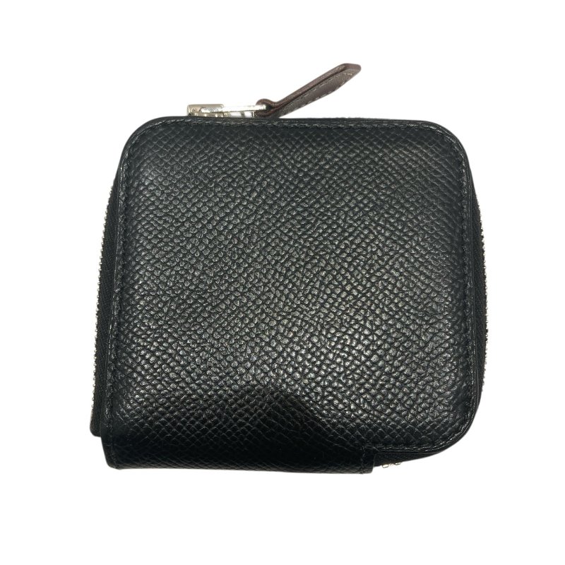 HERMES 愛馬仕 SILK IN COIN CASE 絲巾零錢包 黑色 多色 圖騰 D刻印-0