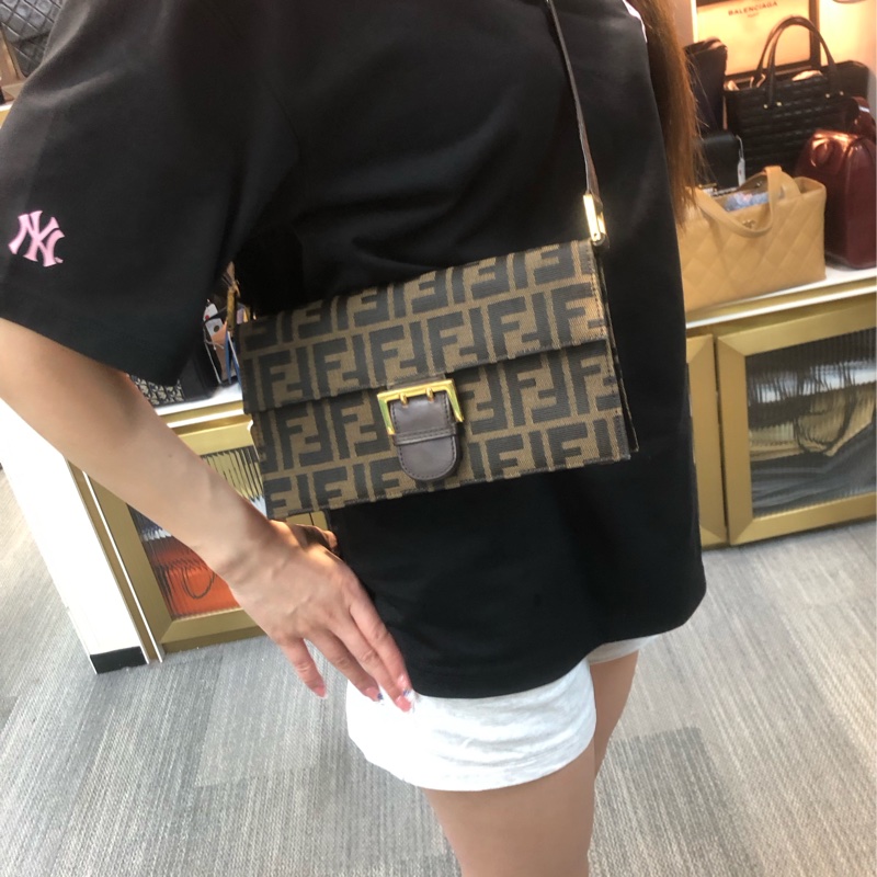 FENDI 中古老花 長形 Hobo XC326-9
