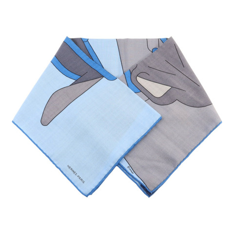 HERMES 羊絨/絲質Scarf 100X100圍巾