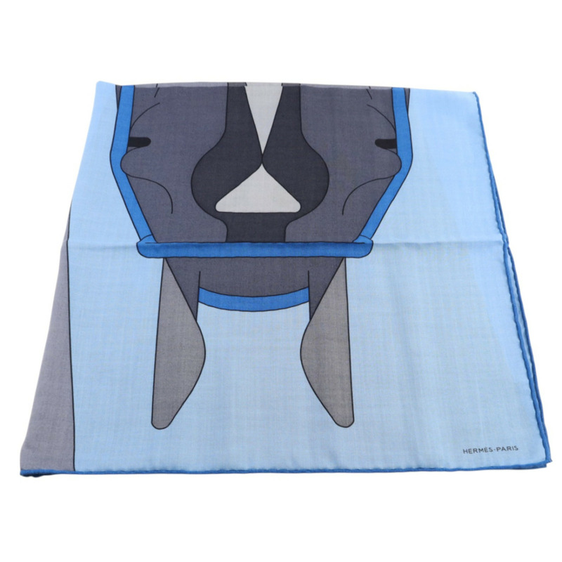 HERMES 羊絨/絲質Scarf 100X100圍巾-1