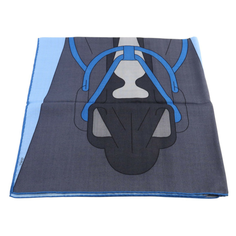 HERMES 羊絨/絲質Scarf 100X100圍巾-4