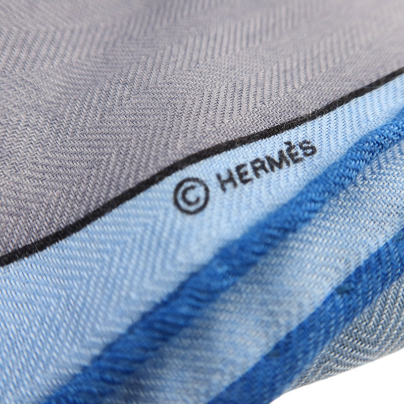 HERMES 羊絨/絲質Scarf 100X100圍巾-8