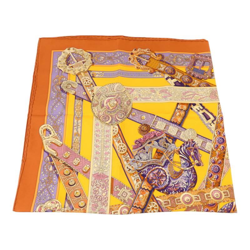HERMES 絲質Scarf 90x90Scarf絲巾-1