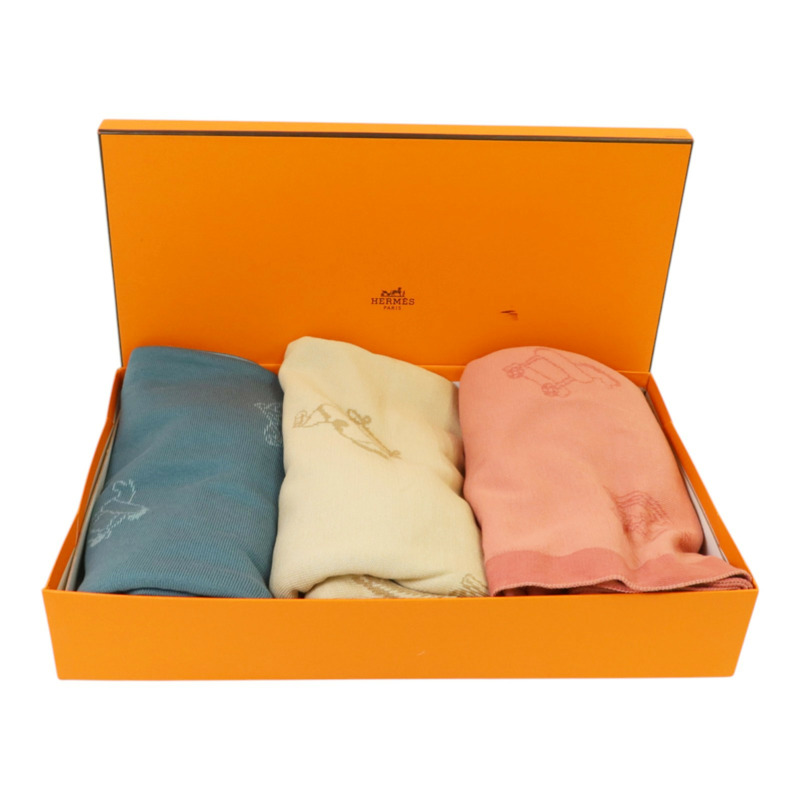 HERMES 棉質Baby Blanket嬰兒毯3個套裝-9