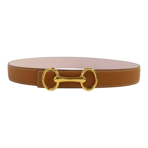 HERMES Swift皮革/Epsom皮革Ceinture Belt 70cm金扣皮帶Gold/Mauve Sylvestre