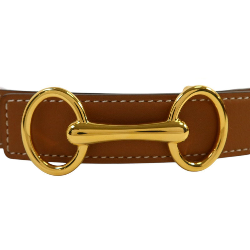 HERMES Swift皮革/Epsom皮革Ceinture Belt 70cm金扣皮帶Gold/Mauve Sylvestre-2