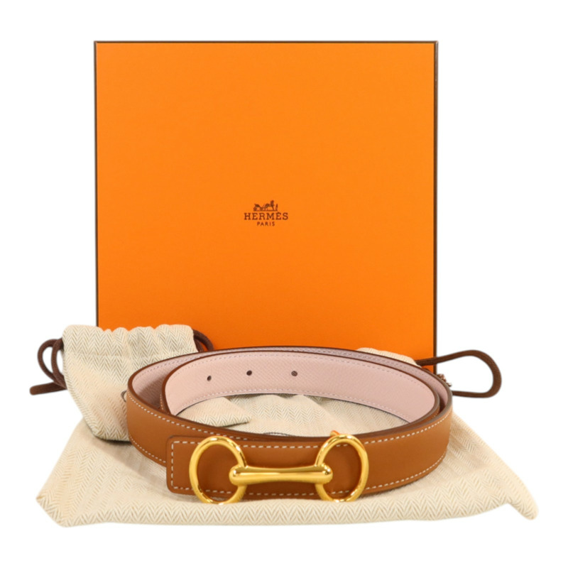 HERMES Swift皮革/Epsom皮革Ceinture Belt 70cm金扣皮帶Gold/Mauve Sylvestre-5