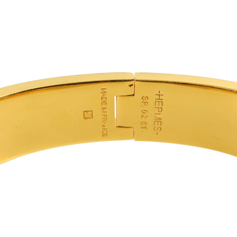 HERMES 琺瑯/金屬Clic H金扣手鐲-6