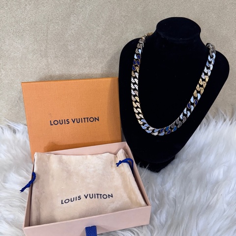 ［ 20年秋冬款13萬 ］LV Chain Links Patches 金屬琺瑯水晶古巴項鏈