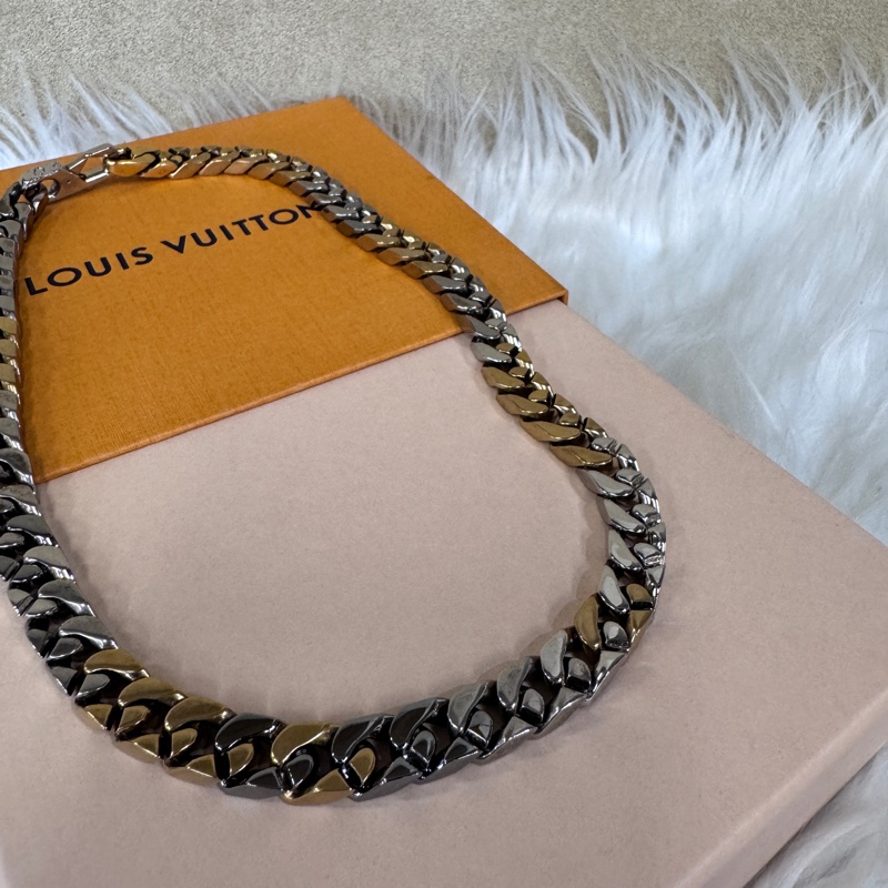 ［ 20年秋冬款13萬 ］LV Chain Links Patches 金屬琺瑯水晶古巴項鏈-6