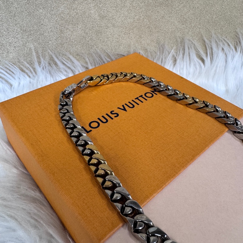 ［ 20年秋冬款13萬 ］LV Chain Links Patches 金屬琺瑯水晶古巴項鏈-7