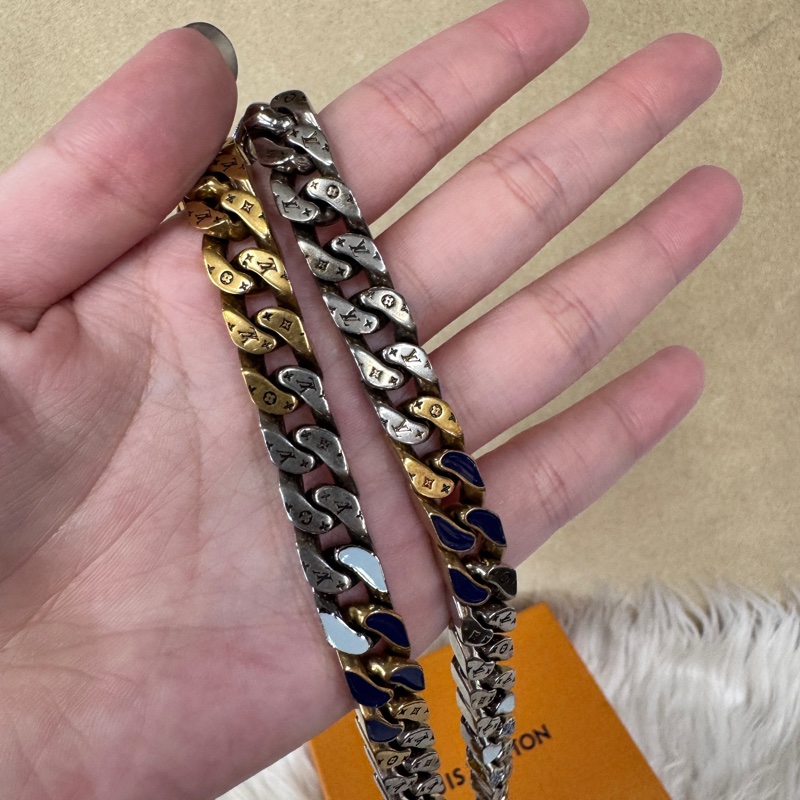 ［ 20年秋冬款13萬 ］LV Chain Links Patches 金屬琺瑯水晶古巴項鏈-8
