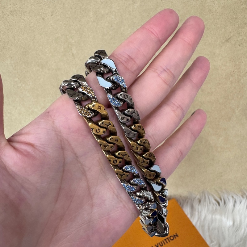 ［ 20年秋冬款13萬 ］LV Chain Links Patches 金屬琺瑯水晶古巴項鏈-9