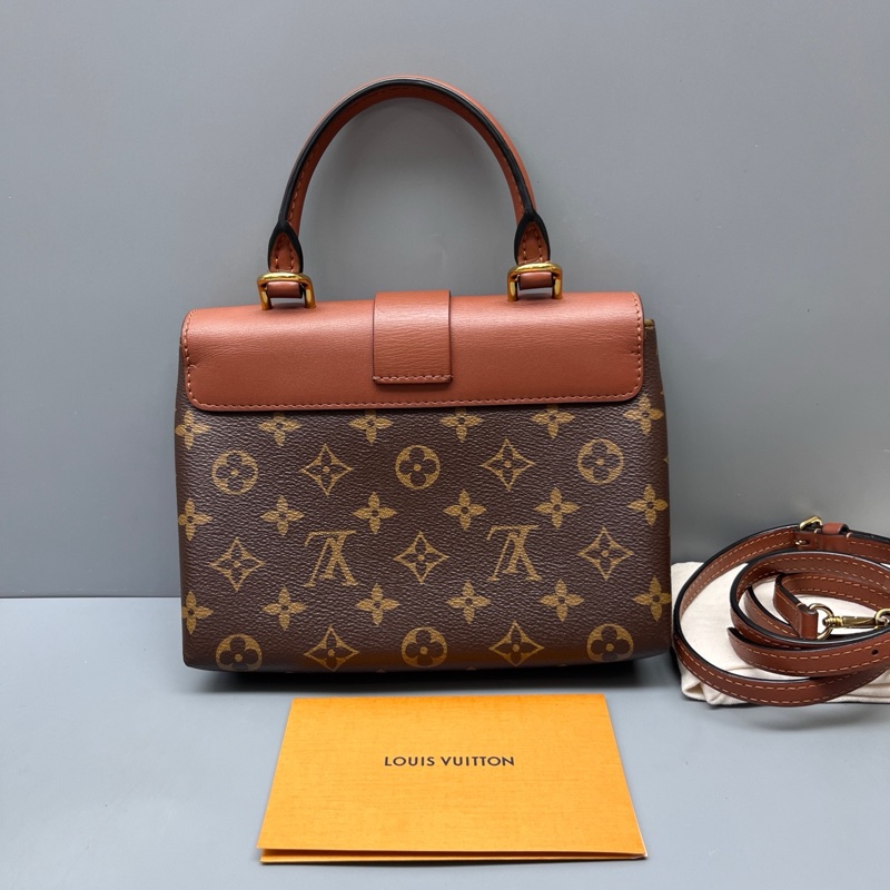 LV路易威登 97新 老花焦糖色Lock bb鎖頭包 尺寸21*15-1