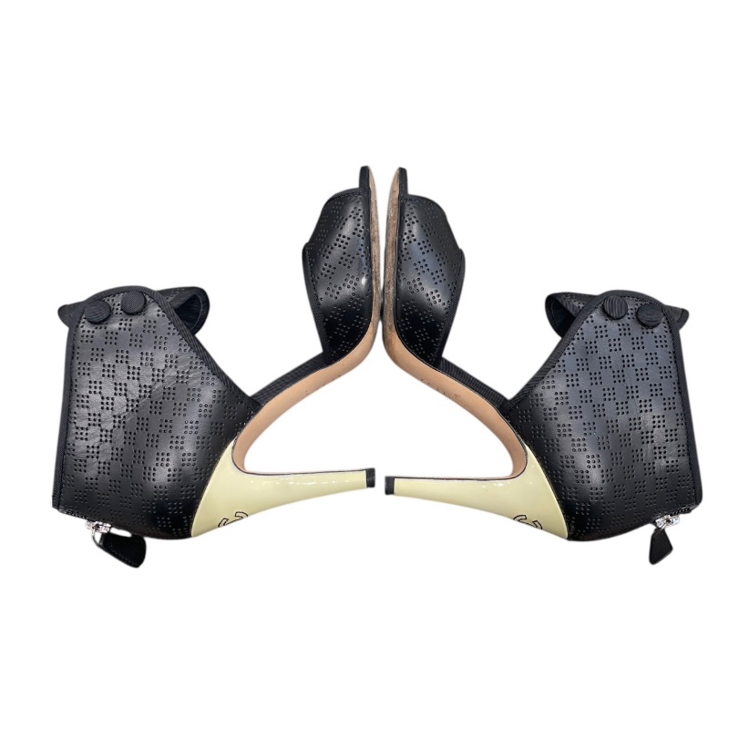CHANEL 香奈兒 G33028 魚口高跟鞋 皮革 黑色 #35.5-5