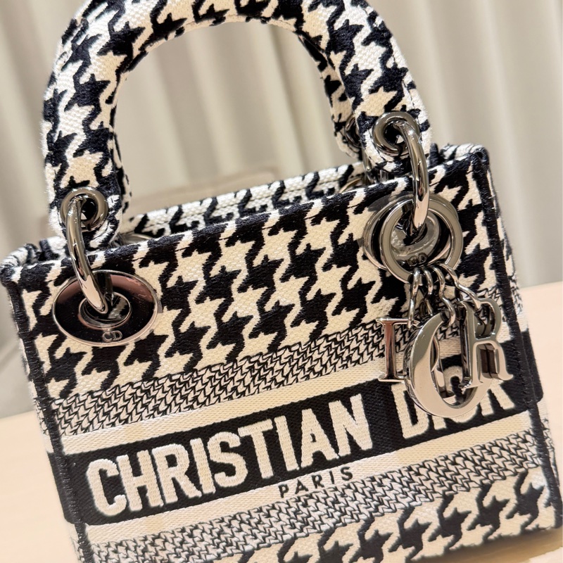 Dior Lady Dior Mini 千鳥格｜黑白經典款｜手提斜背｜9成新-1