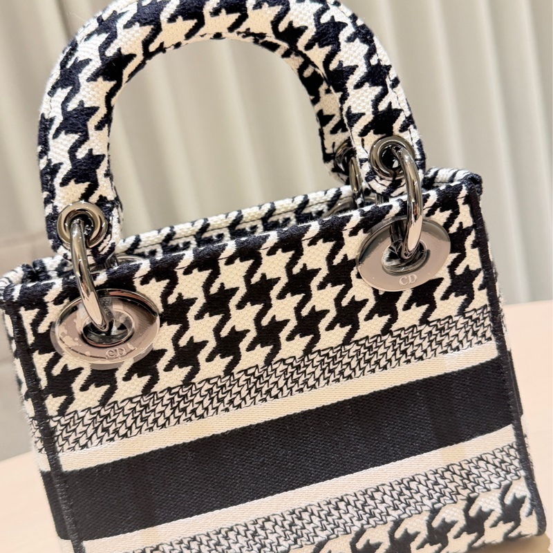 Dior Lady Dior Mini 千鳥格｜黑白經典款｜手提斜背｜9成新-6