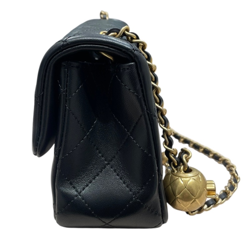 CHANEL 香奈兒 AS1787 MINI MATELASSE CF20 金球包 羊皮 黑色 金釦-4
