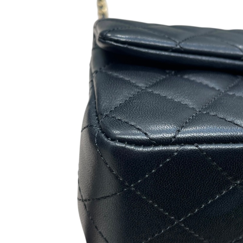 CHANEL 香奈兒 AS1787 MINI MATELASSE CF20 金球包 羊皮 黑色 金釦-6