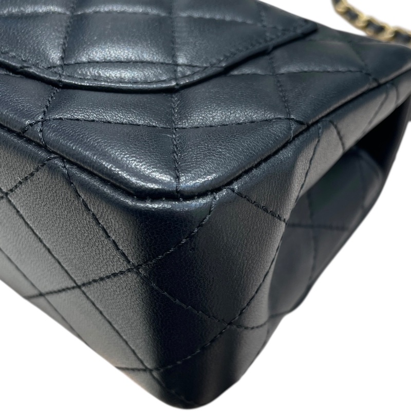 CHANEL 香奈兒 AS1787 MINI MATELASSE CF20 金球包 羊皮 黑色 金釦-9