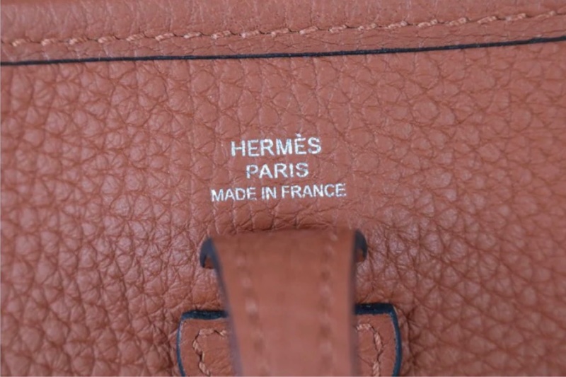 「JL精品代購」98新 Hermes 愛馬仕 南瓜色mini evelyne 16-7