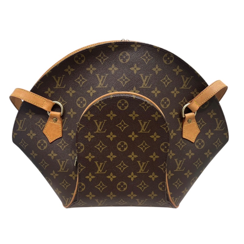 LOUIS VUITTON 路易威登 M51128 ELLIPSE MM 中號貝殼包 PVC帆布 老花 棕色 金釦-0