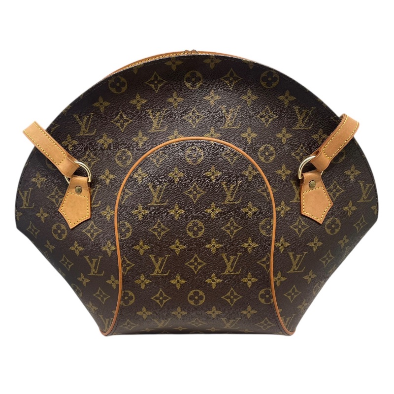 LOUIS VUITTON 路易威登 M51128 ELLIPSE MM 中號貝殼包 PVC帆布 老花 棕色 金釦-1