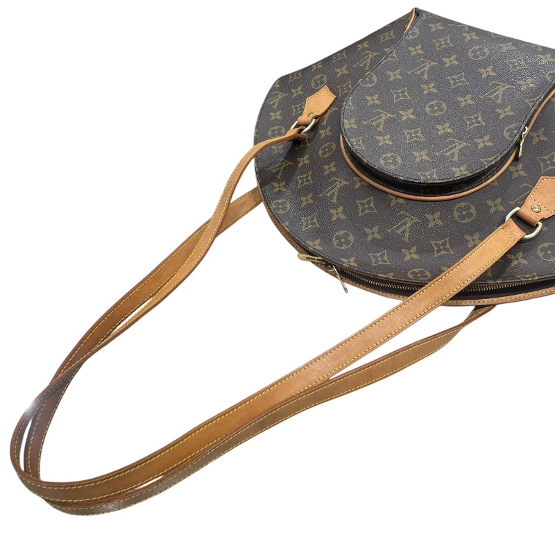 LOUIS VUITTON 路易威登 M51128 ELLIPSE MM 中號貝殼包 PVC帆布 老花 棕色 金釦-9