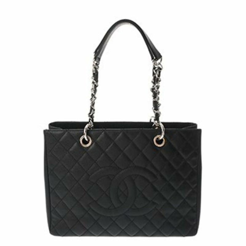 香奈兒 (CHANEL) 女士黑色 Grand Shopping Tote 購物手提包,貨號 A50995,魚子醬紋皮革,二手,A級,Ginzo-0