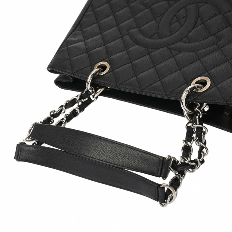香奈兒 (CHANEL) 女士黑色 Grand Shopping Tote 購物手提包,貨號 A50995,魚子醬紋皮革,二手,A級,Ginzo-3